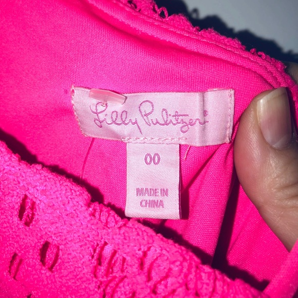 NWOT Lilly Pulitzer Crochet Lined Dress Size 00 - Picture 6 of 8